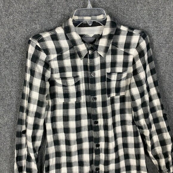 Volcom Button Up Top Women's Small Long Sleeve Checkers 100% Cotton S - Picture 6 of 11